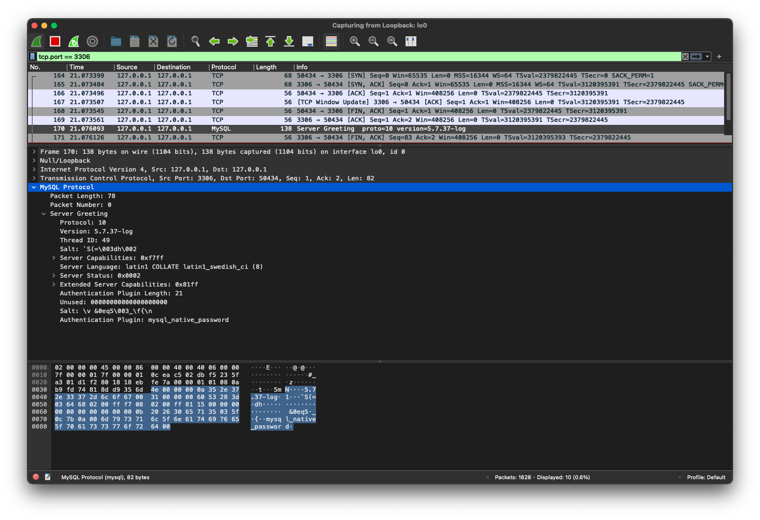 Wireshark 抓包初始握手包